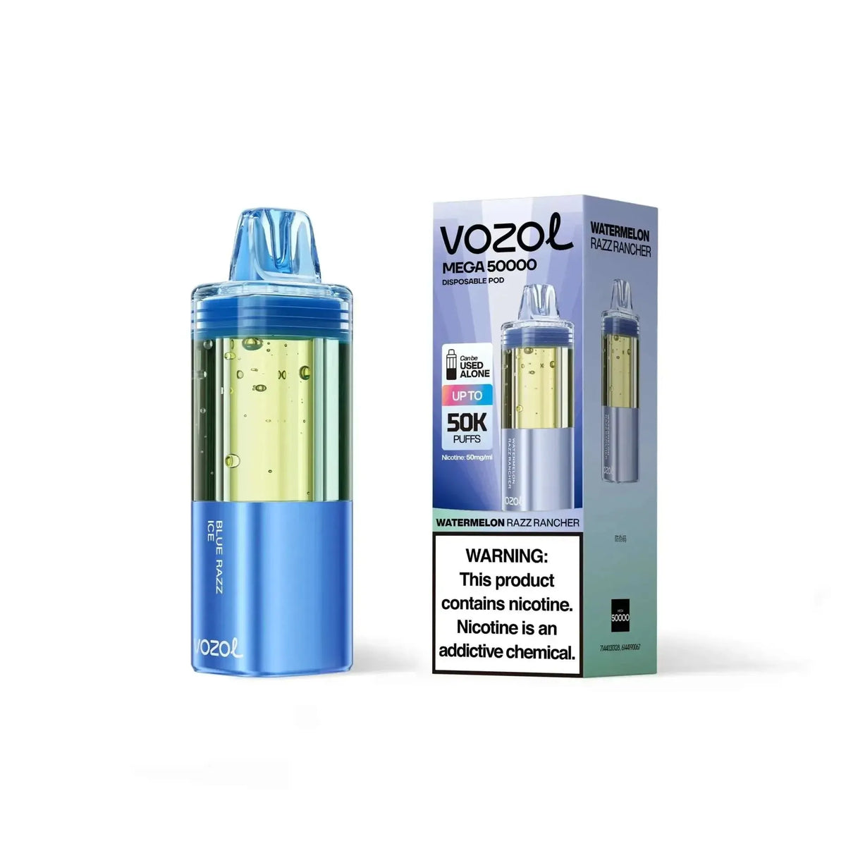Vozol Blue Razz Ice Disposable Pod Front 