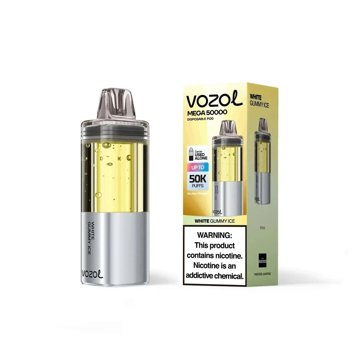 Vozol White Gummy Ice Disposable Pod Front 