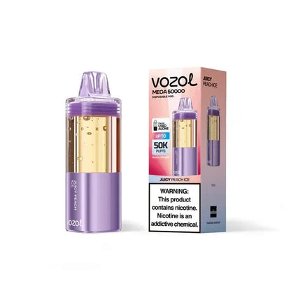 Vozol Juicy Peach Ice Disposable Pod Front 